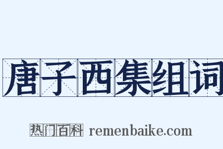 唐子西集组词是什么意思的图片